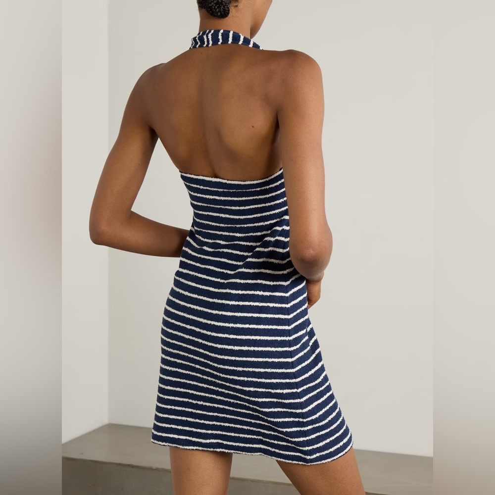 Givenchy striped terry halter neck mini dress in navy - Picture 2 of 10